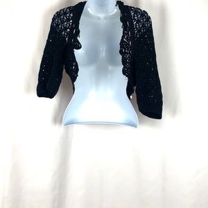J. Jill Black Crochet Shrug